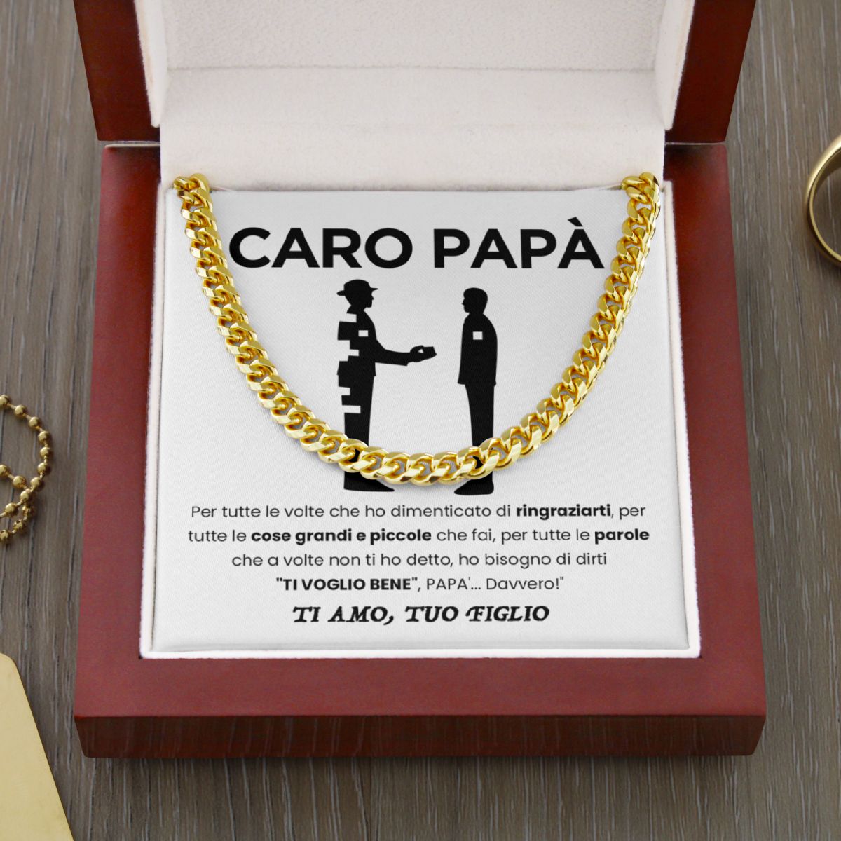 Caro Papà | Ti Voglio Bene Davvero - Da Figlio | Collana