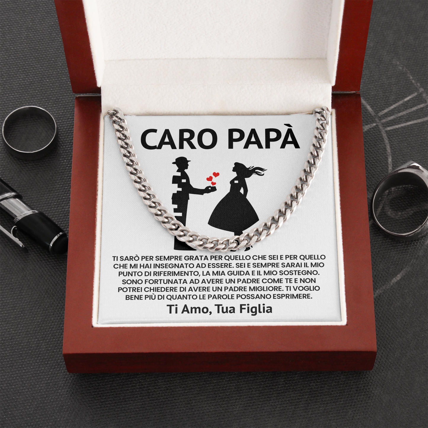 Caro Papà | Sei il mio punto di riferimento - DA FIGLIA | Collana
