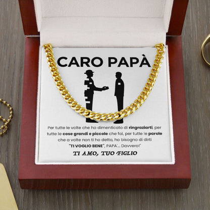 Caro Papà | Ti Voglio Bene Davvero - Da Figlio | Collana