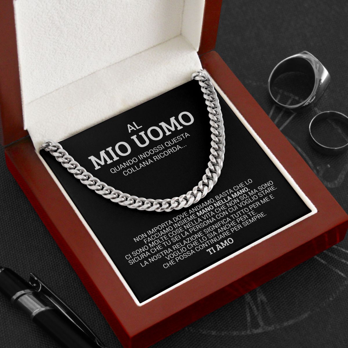 Collana da Uomo con Dedica + Cofanetto GRATIS
