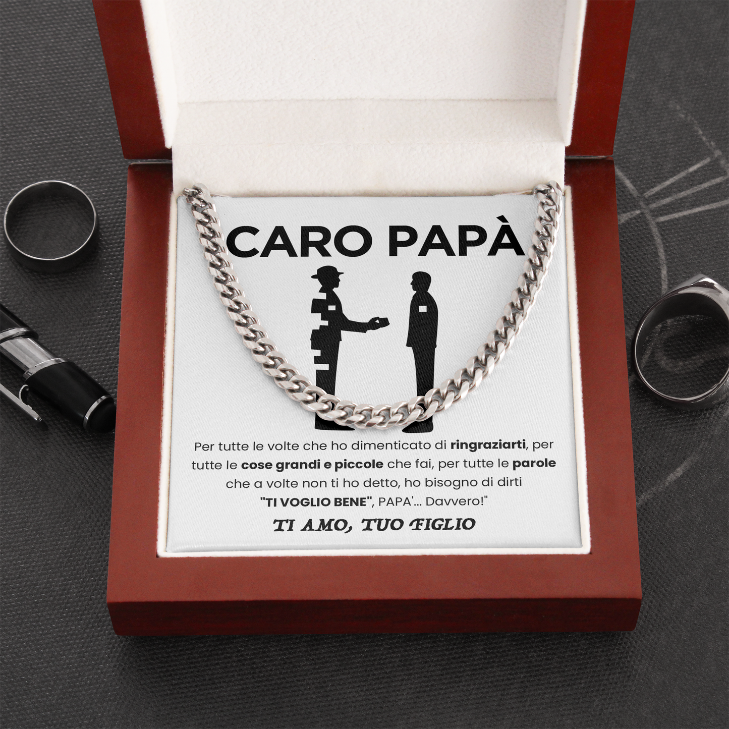 Caro Papà | Ti Voglio Bene Davvero - Da Figlio | Collana
